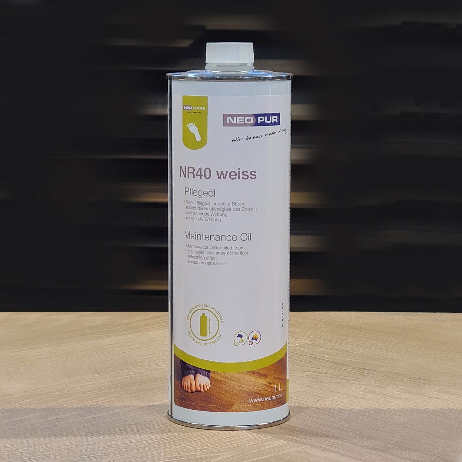 Neocare Parkettpleie Hvit f/oljede gulv 1 liter - Parketthuset