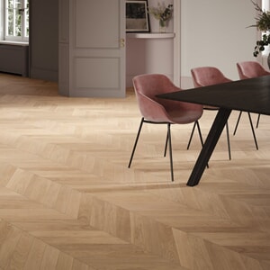 Parador Chevron 45° Eik Trendtime 10 hvit mattlakk