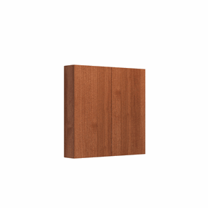 Dansani Overskap 2 dører 80*80*16 cm Glatt, Rødbrun eik