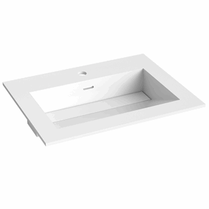 Korsbakken Bad Corian 80 servant med skrå bunn, hvit matt