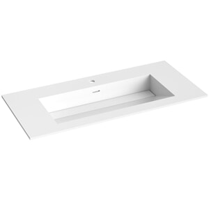 Korsbakken Bad Corian 120 servant med skrå bunn, hvit matt