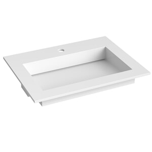 Korsbakken Bad Corian 60 servant med flat bunn, hvit matt