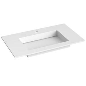 Korsbakken Bad Corian 80 servant med flat bunn, hvit matt