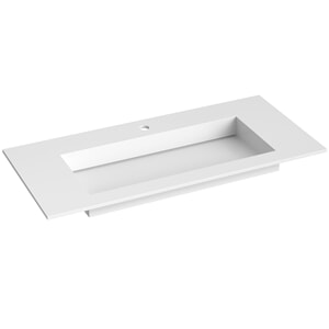 Korsbakken Bad Corian 100 servant med flat bunn, hvit matt