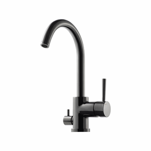 Tapwell EVO 184 black chrome kjøkkenbatteri med avstengning