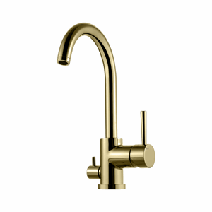 Tapwell EVO 184 honey gold kjøkkenbatteri med avstengning
